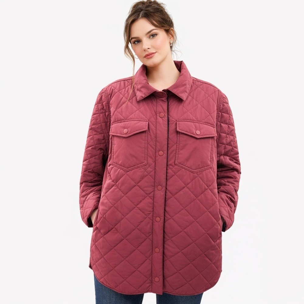 Mondetta Outdoor Project Quilted Jacket Size Medium Burgundy